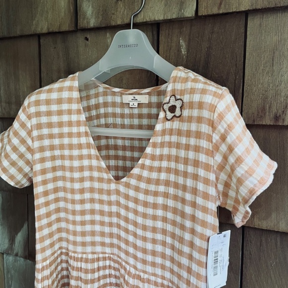 Rip Curl Women's Orange Gingham Mini Dress - Picture 5 of 16